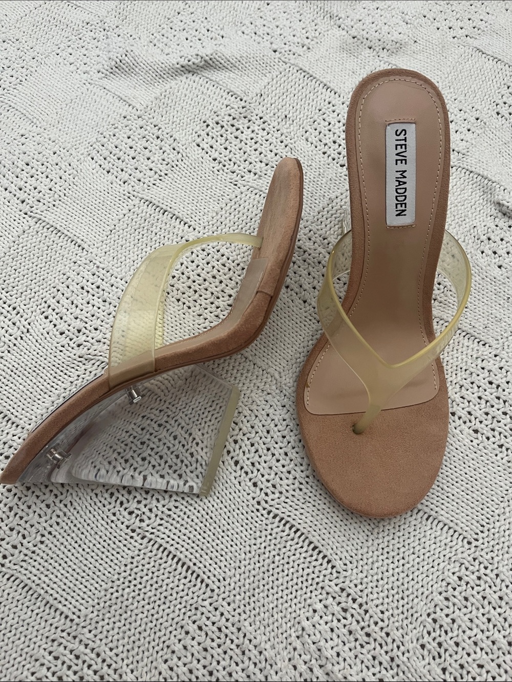 Clear wedge heels